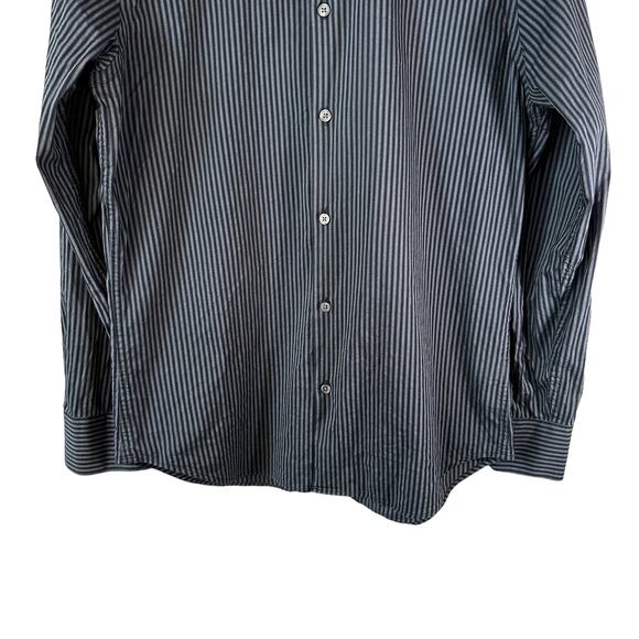 Banana Republic Men's Stretch Striped Button Up Shirt Gray Size Medium 15- 15.5 - Picture 4 of 7